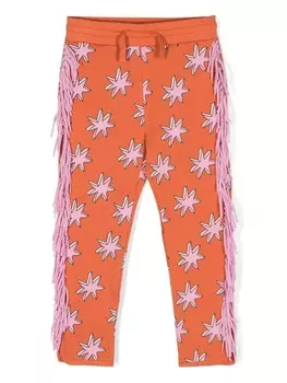Stella McCartney Kids спортивные брюки Bright Stars с бахромой, оранжевый