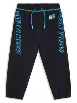 Stella McCartney Kids спортивные брюки из органического хлопка с логотипом, черный