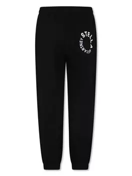 Stella McCartney Kids спортивные брюки из органического хлопка с логотипом, черный