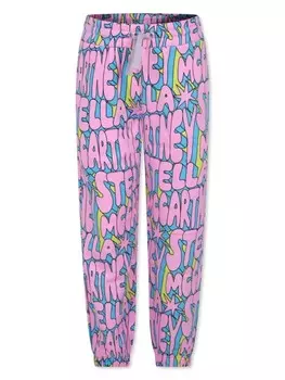 Stella McCartney Kids спортивные брюки из органического хлопка с логотипом, розовый