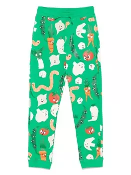 Stella McCartney Kids спортивные брюки с графичным принтом, зеленый