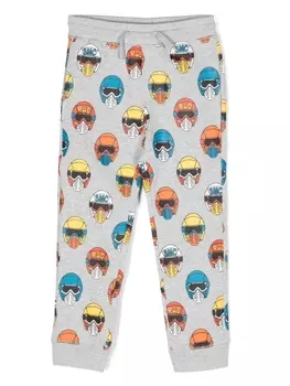 Stella McCartney Kids спортивные брюки с кулиской и принтом, серый