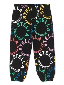 Stella McCartney Kids спортивные брюки с логотипом, черный