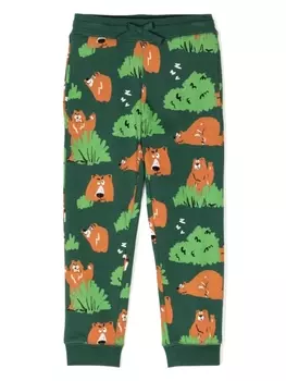 Stella McCartney Kids спортивные брюки с принтом, зеленый