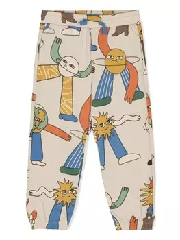 Stella McCartney Kids спортивные брюки с принтом Space, нейтральный цвет