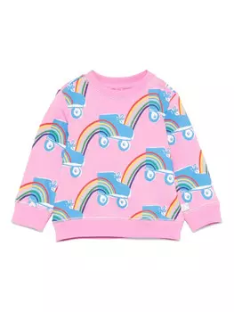 Stella McCartney Kids спортивные брюки с принтом Rollerskate Rainbow, розовый