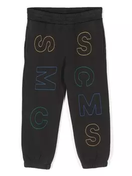 Stella McCartney Kids спортивные брюки с вышитым логотипом, черный