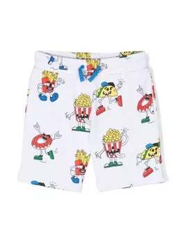 Stella McCartney Kids спортивные шорты с графичным принтом, белый