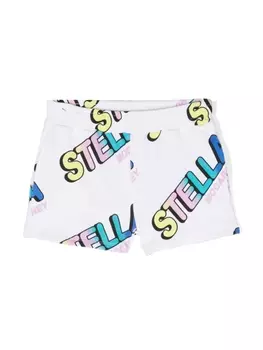 Stella McCartney Kids спортивные шорты с логотипом, белый