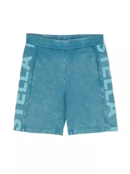 Stella McCartney Kids спортивные шорты с логотипом, синий