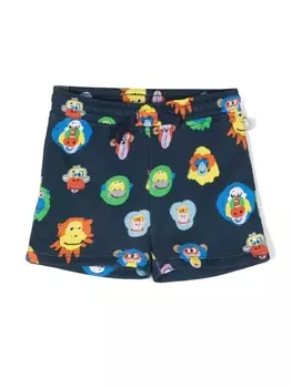 Stella McCartney Kids спортивные шорты с принтом, синий