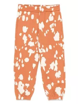 Stella McCartney Kids спортивные штаны с брызгами краски, оранжевый