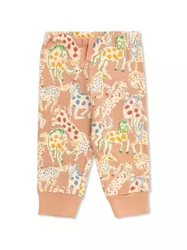 Stella McCartney Kids спортивные штаны с принтом лошади, розовый