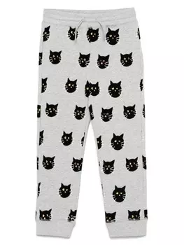 Stella McCartney Kids спортивные штаны Spooky Cat, серый