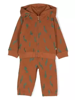 Stella McCartney Kids спортивный костюм из органического хлопка с графичным принтом, коричневый