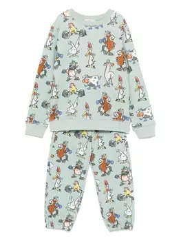 Stella McCartney Kids спортивный костюм с графичным принтом, зеленый