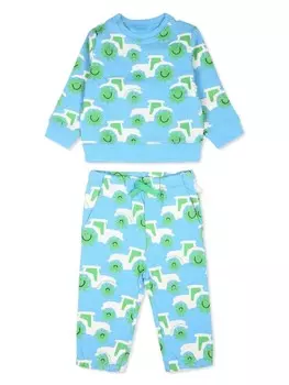 Stella McCartney Kids спортивный костюм с принтом трактора, синий