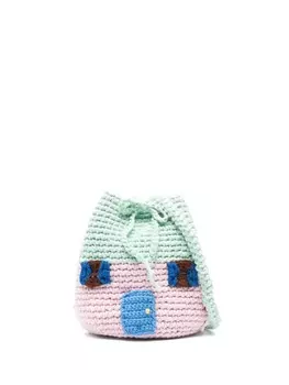 Stella McCartney Kids сумка-ведро Toadstool House, зеленый