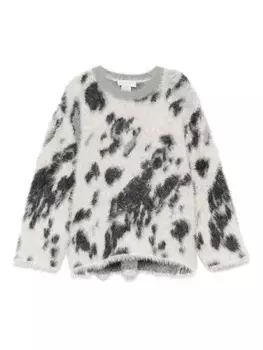 Stella McCartney Kids свитер с анималистичным принтом, белый
