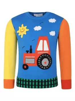 Stella McCartney Kids свитер тракторной вязки, синий
