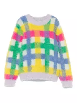 Stella McCartney Kids свитер в клетку, зеленый