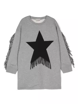 Stella McCartney Kids толстовка Fringed Star, серый