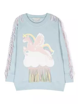 Stella McCartney Kids толстовка из органического хлопка с принтом, синий