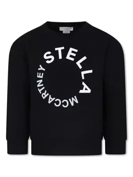 Stella McCartney Kids толстовка из органического хлопка с логотипом, черный