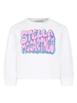 Stella McCartney Kids толстовка из органического хлопка с логотипом, белый