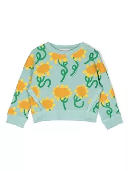 Stella McCartney Kids толстовка с цветочным принтом, синий