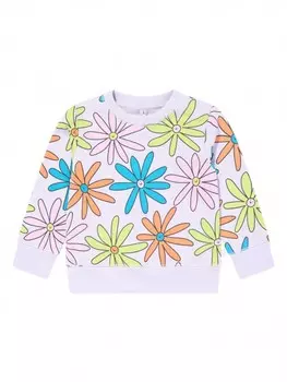 Stella McCartney Kids толстовка с цветочным принтом, фиолетовый