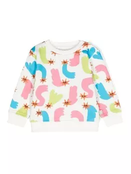 Stella McCartney Kids толстовка с геометричным принтом, белый
