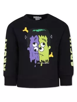 Stella McCartney Kids толстовка с графическим принтом, черный
