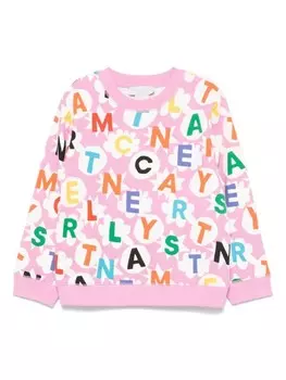 Stella McCartney Kids толстовка с графическим принтом, розовый