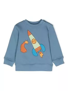 Stella McCartney Kids толстовка с графичным принтом, синий