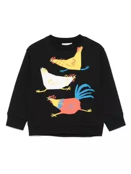 Stella McCartney Kids толстовка с иллюстрированным принтом, черный