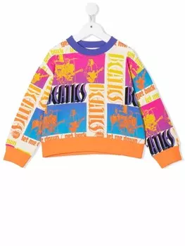 Stella McCartney Kids толстовка с круглым вырезом и графичным принтом, серый