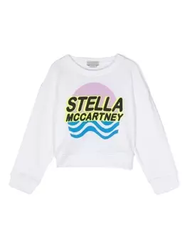 Stella McCartney Kids толстовка с логотипом, белый