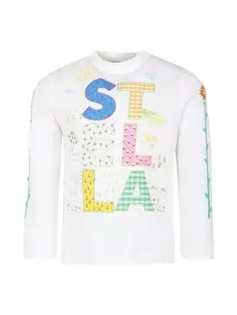 Stella McCartney Kids толстовка с логотипом, белый