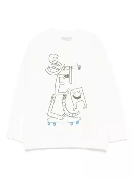 Stella McCartney Kids толстовка с логотипом, белый