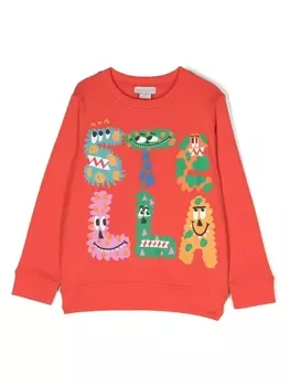Stella McCartney Kids толстовка с логотипом, красный