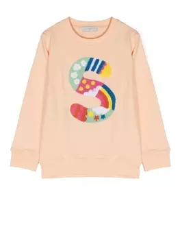 Stella McCartney Kids толстовка с логотипом, оранжевый