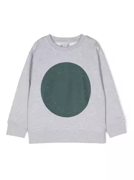 Stella McCartney Kids толстовка с логотипом, серый