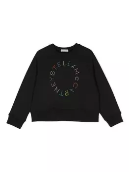 Stella McCartney Kids толстовка с логотипом, синий