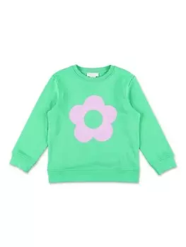 Stella McCartney Kids толстовка с логотипом, зеленый