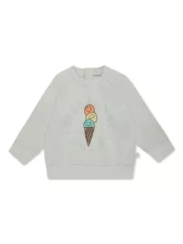 Stella McCartney Kids толстовка с логотипом, зеленый