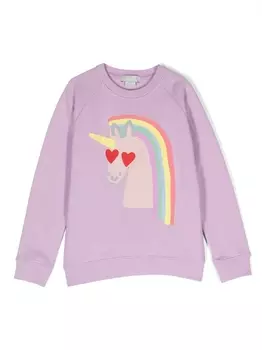 Stella McCartney Kids толстовка с принтом, фиолетовый