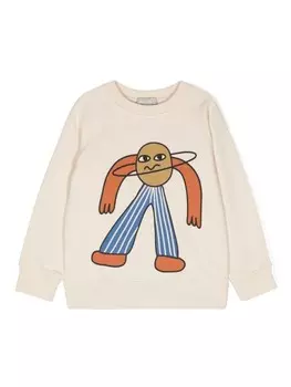 Stella McCartney Kids толстовка с принтом, нейтральный цвет