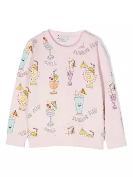 Stella McCartney Kids толстовка с принтом, розовый