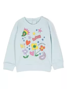 Stella McCartney Kids толстовка с принтом, синий